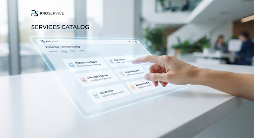A hand touching a bezel-less digital display on a white surface, the screen glowing in cool tones.